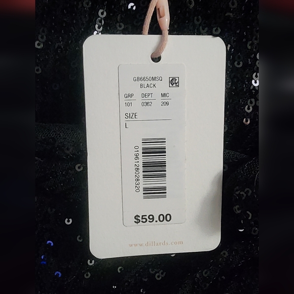 GB Sequin Black Mini Skirt Size Large - Picture 2 of 6